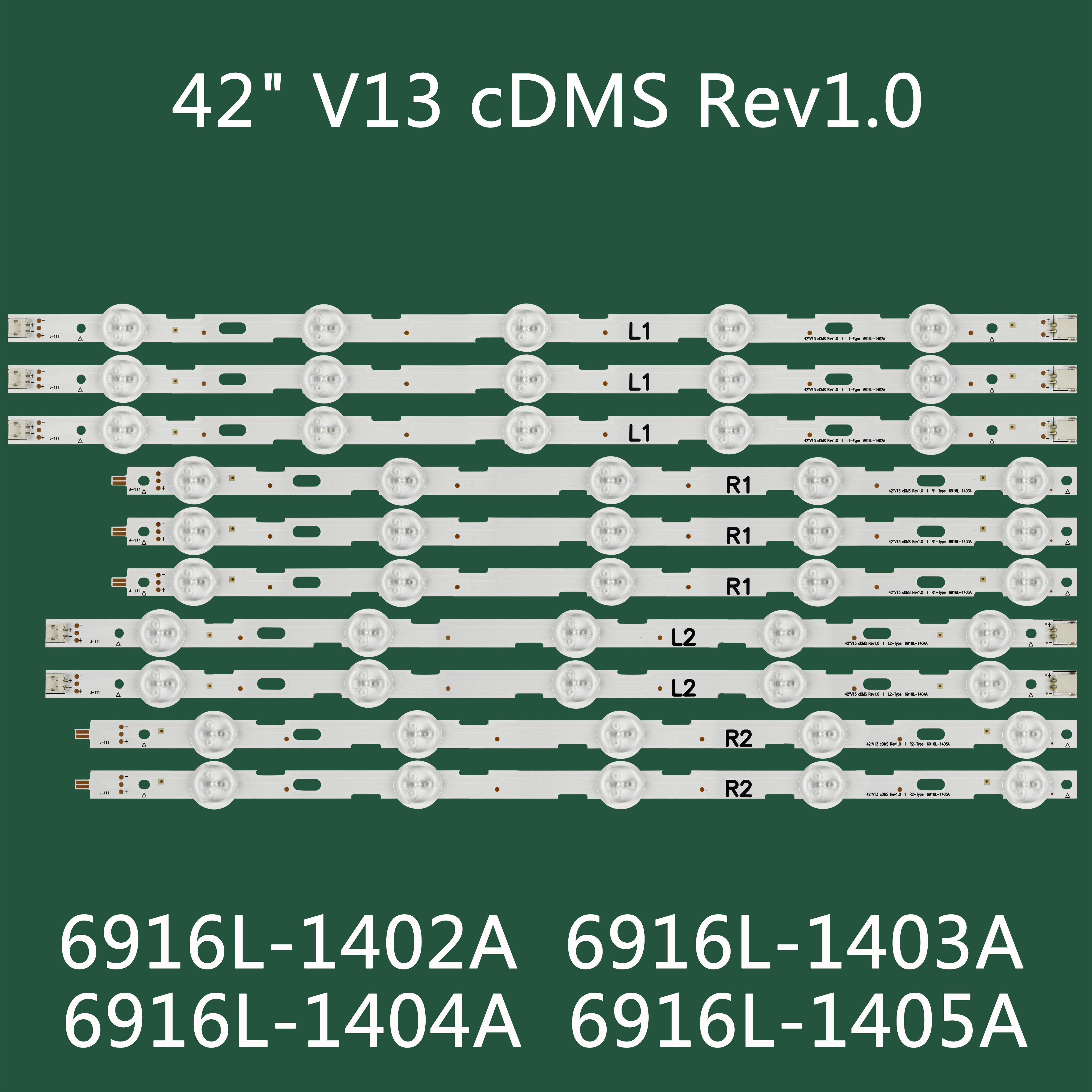 10 Uds x tira de LED para iluminación trasera para LG 42LN5200 42 "V13 cDMS Rev1.0 6916L-1402A 6916L-1403A 6916L-1404A 6916L-1405A AGF 78379401