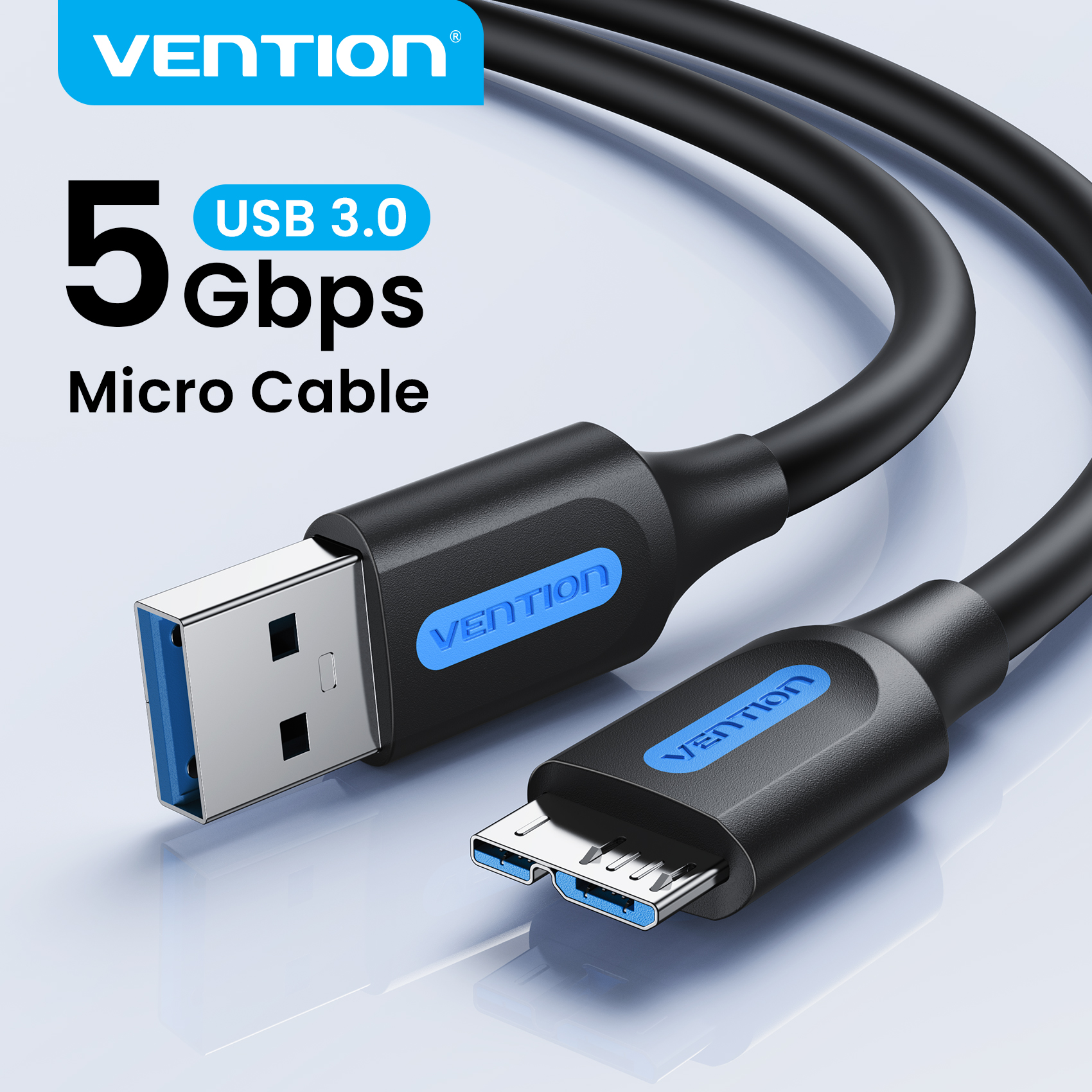 Кабель Vention Micro USB 3.0 3A, быстрое зарядное устройство, шнур для передачи данных, кабели для мобильных телефонов для Samsung Note 3 S5 Toshiba Sony, кабель USB Micro B