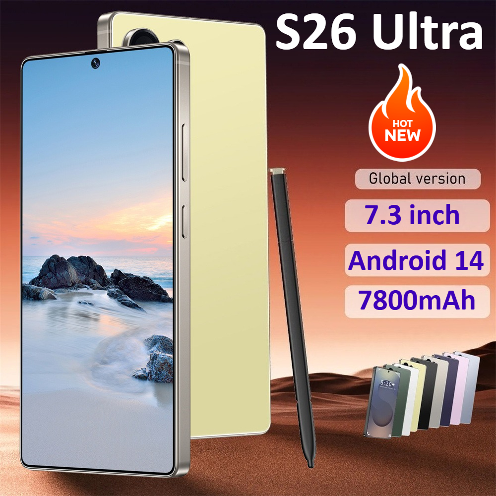 2026 NUEVO S26 Ultra Smartphone 7.3HD Versión Global Celulares 5G Tarjeta Dual Teléfono Celular Barato 7800mAh Android 14 Teléfonos Móviles