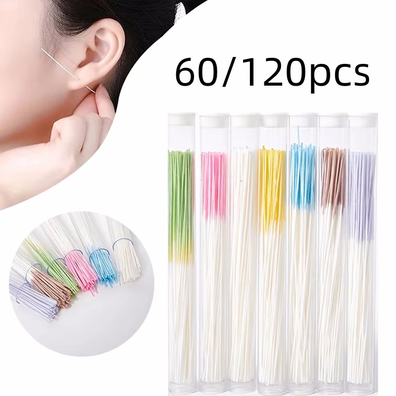 120/60 Uds. Limpieza de Piercing en la oreja herramienta limpiadora efectiva para agujeros de oreja pendientes desechables agujero limpio línea de papel para eliminar el olor a tierra