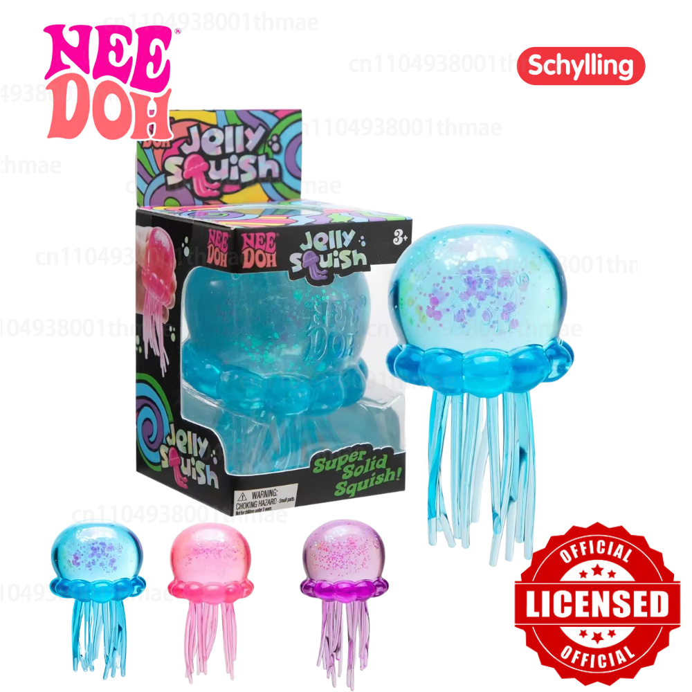 Schylling Confirmed Needoh Fuzz Ball Jellyfish Squishy Blind Box, Juguete Antiestrés y Antiansiedad para Apretar, Accesorio para Fiestas, Regalo, Venta al por Mayor