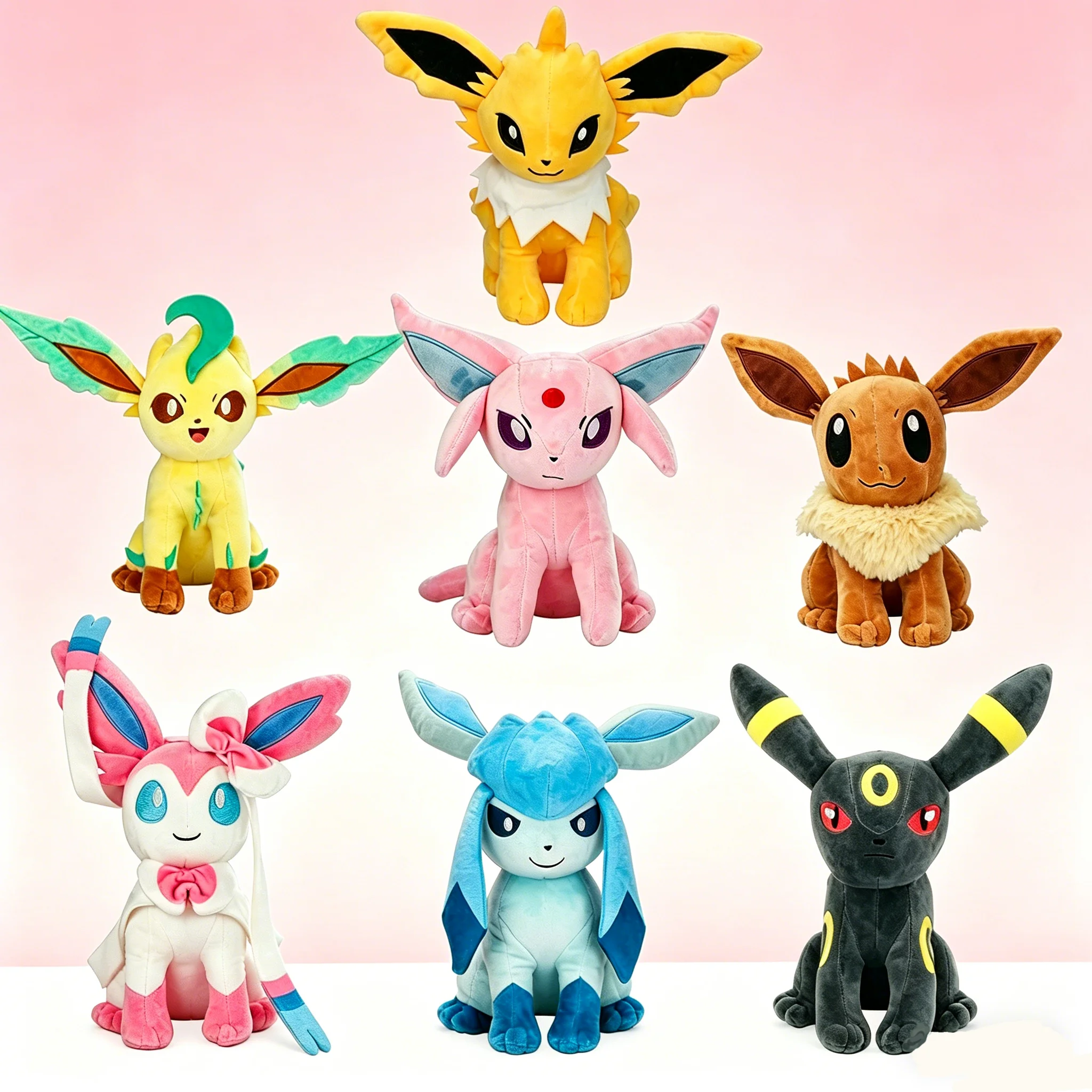 Brinquedos de Pelúcia Sylveon Umbreon Eevee, Bonecos Adoráveis de Personagens de Anime, Decoração de Festa, Presentes Fofos para Crianças