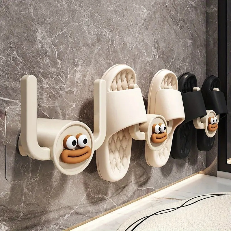 1pc dos desenhos animados chinelos gancho banheiro chinelo rack chuveiro organizador de armazenamento sapato titular drenagem para banheiros e quartos