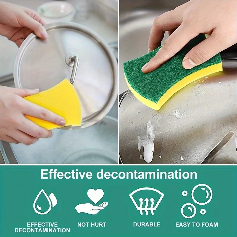 Highly Absorbent Cleaning Sponges Dish washing Magic Clean Pot Rust Stain Sponge Brush Kitchen Grease Cleaner Household Tools