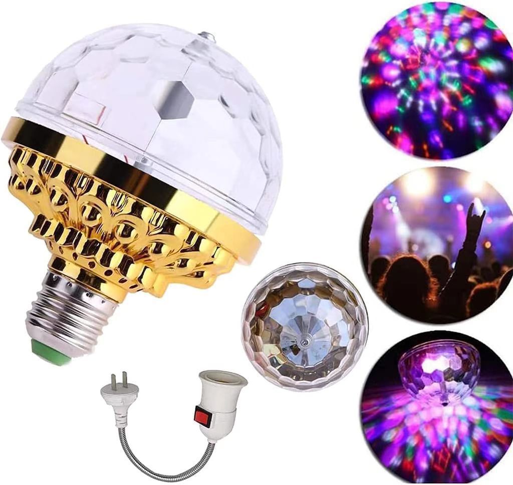 KTV scène lumière rotative colorée E27 ampoule en cristal avec douilles Disco boule magique ampoule pour maison salle danse fête