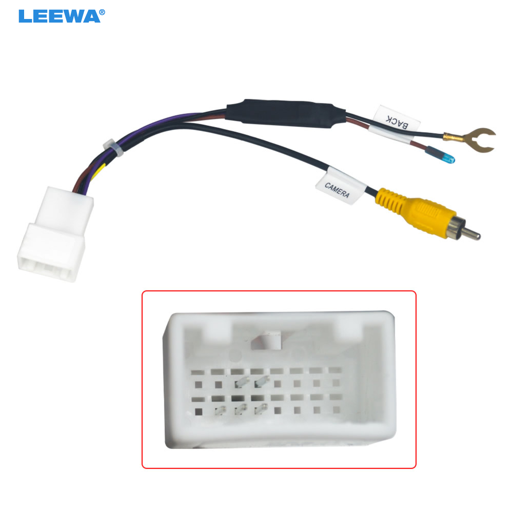 LEEWA 1szt Radio samochodowe Audio Parking Tylna kamera Wtyczka wideo Konwerter Kabel Do Hyundai KIA Parking Reverse Wire Adapter # CA7088
