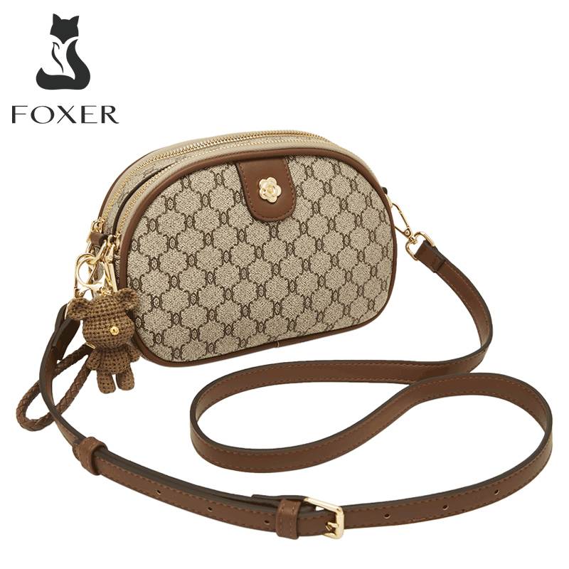 FOXER 2026 Nouvelle Collection Sac à Bandoulière Femme en Cuir PVC Sac Croisé Chic Quotidien pour Téléphone Portable et Porte-Monnaie
