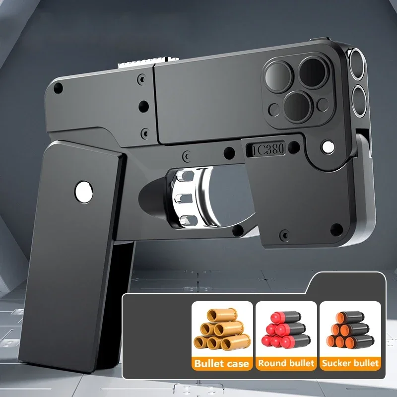 Falten Handy Soft Bullet Launcher Shell werfen Kind Simulation Spielzeug Pistole Junge Soft Bullet Gun kann Modell gestartet werden