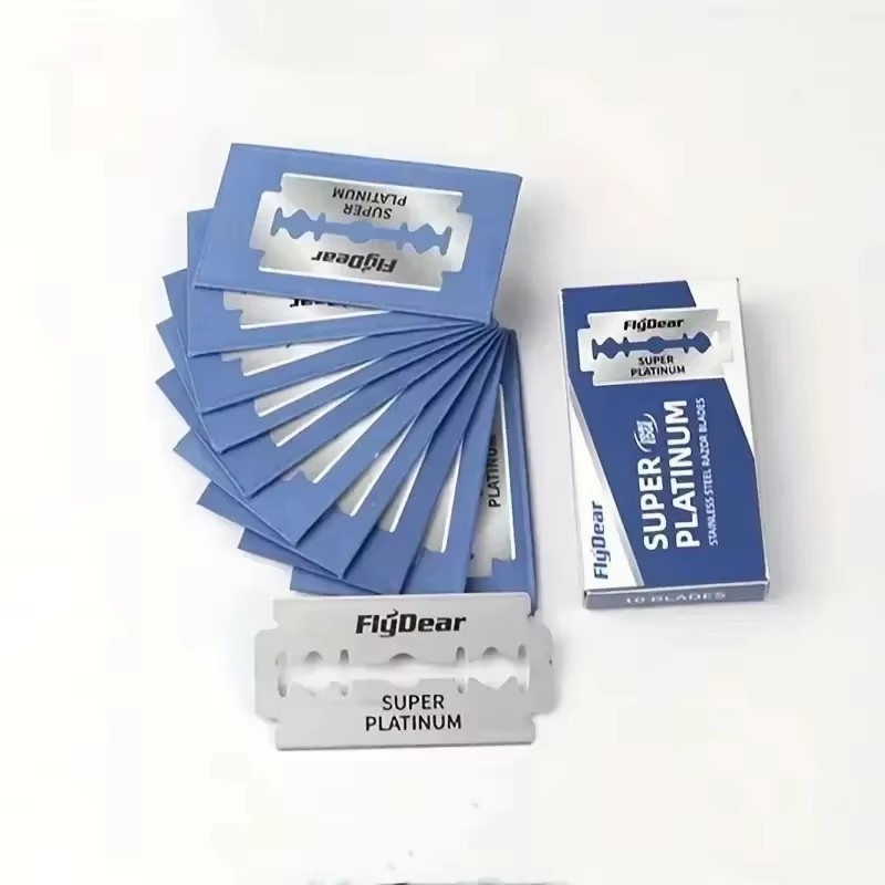 Lames de rasoir en acier inoxydable, 10 à 100 pièces, lames de rasoir manuelles à double face de style ancien, outils de coiffure pour salon de barbier