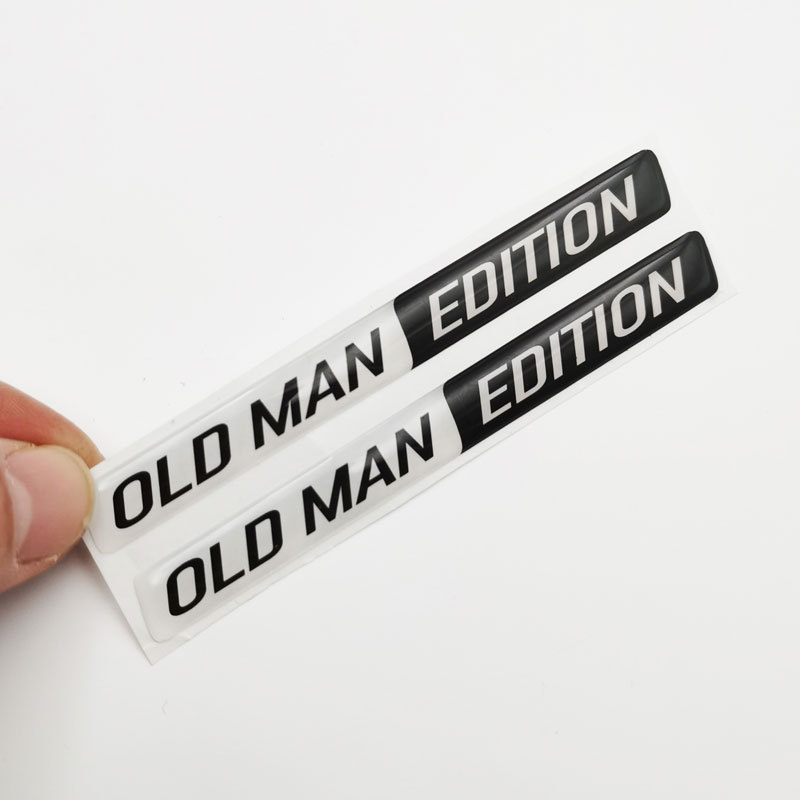 Old Man Edition Car Moto 3D Emblem Sticker Badge Fender Funny Motorbike Decals Car Replacement Door Decoration for Universal