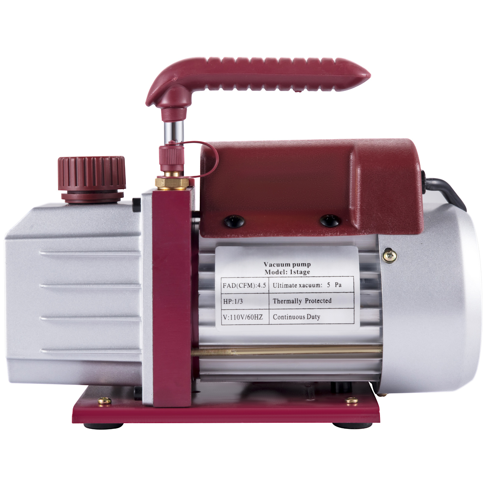 SucceBuy 4.5CFM 1/3HP HVAC Koelmiddel Vacuümpomp Koeling Eentraps Set voor Huishoudelijke Airconditioning Vacuümverpakking