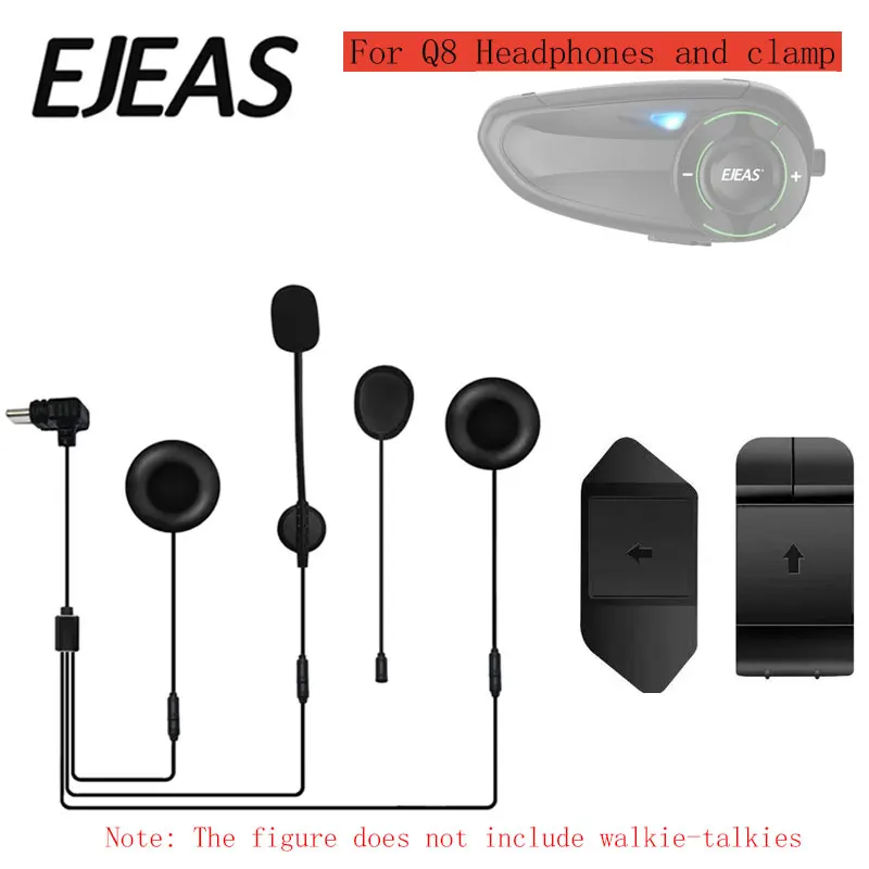 Originele Ejeas Montage Clip Dubbelzijdige Tape Base Type-C Interface Headset Voor Q8 Motorhelm Intercom
