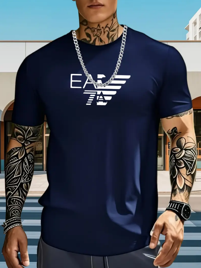 Neuer Stil Modischer Bestseller - Locker sitzendes Rundhals-Sommer-Baumwoll-T-Shirt für Männer und Frauen, Stylisches und Atmungsaktives Oberteil