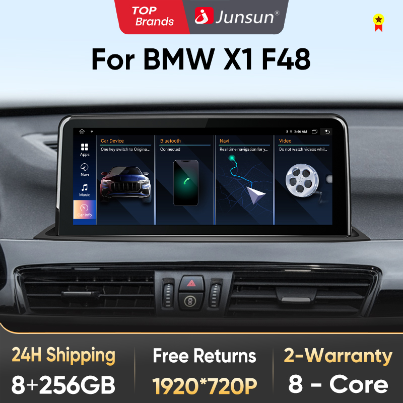 Junsun rádio do carro multimídia para bmw x1 f48 x2 f49 2017-2020 sem fio carplay android auto 4g wifi unidade principal de áudio idrive estéreo