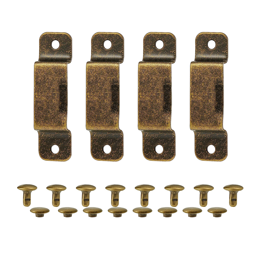 Clips de cinta métrica Vintage, colgador de Metal, herramienta de cuero, Clip de bolsillo para cintura, soporte para bolsa de herramientas con 8 remaches, 4 Uds.