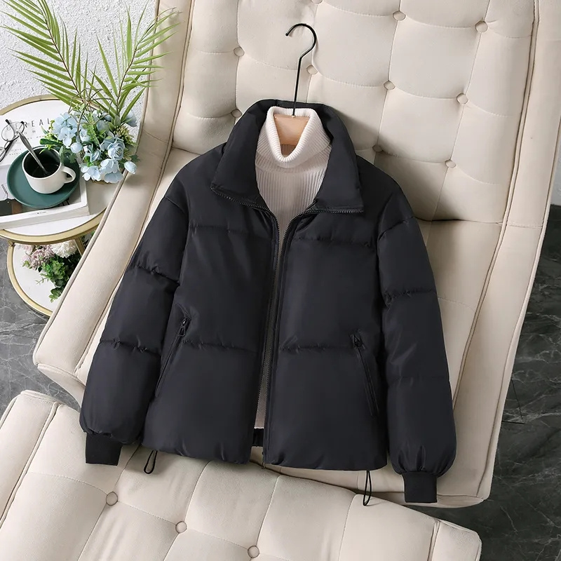 Parkas para mujer, chaqueta de abrigo para otoño e invierno, chaqueta acolchada que mantiene el calor, prendas de vestir Harajuku con cuello levantado, chaleco acolchado holgado, ropa coreana