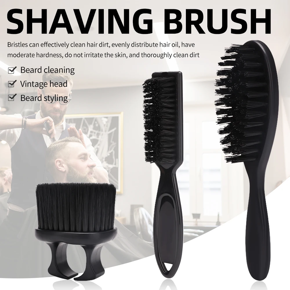 Hairdressing Brush Set Hairdressing Cleaning Brush Neck Dust Removal Brush Professional Styling Tool，Special for Real Hair Wigs