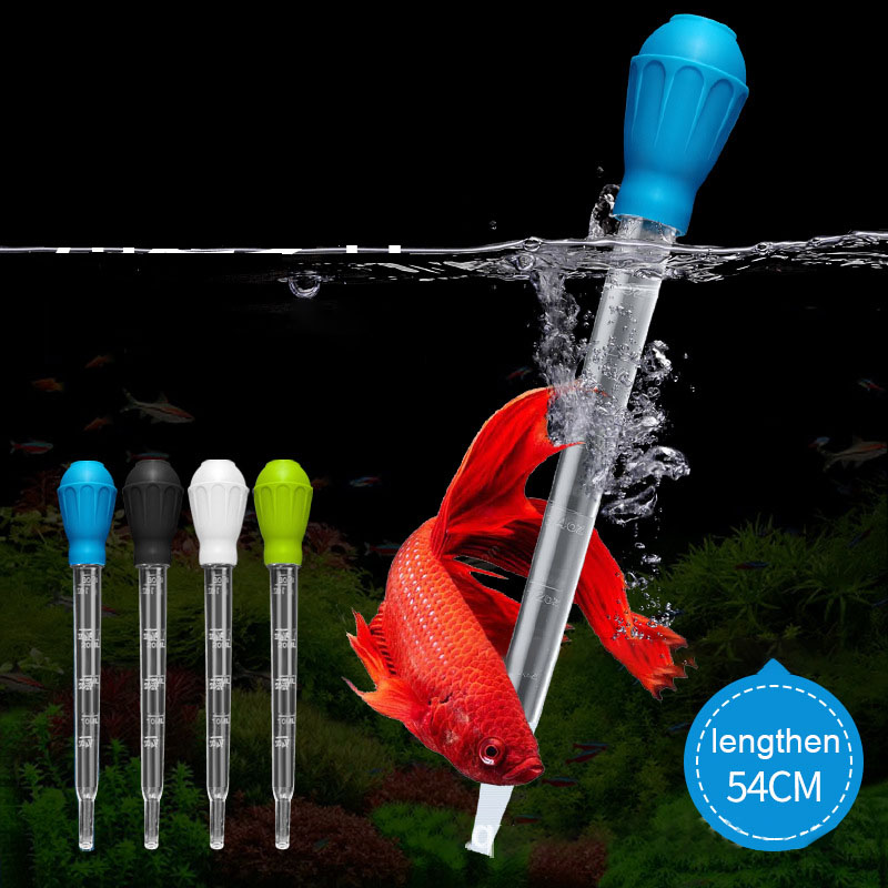 ยาว 54 ซม.ตู้ปลาอุจจาระทําความสะอาดฟาง Siphon Water Changer Aquarium Cleaner Dropper Aquarium อุปกรณ์เสริมเครื่องมือทําความสะอาด