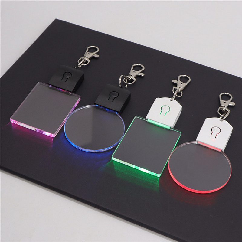 5/10/30 個 Led 3D ブランクアクリルキーホルダー RGB カラフルなナイトライトキーペンダントランプ結婚式クリスマス装飾 Diy ギフトキーリング