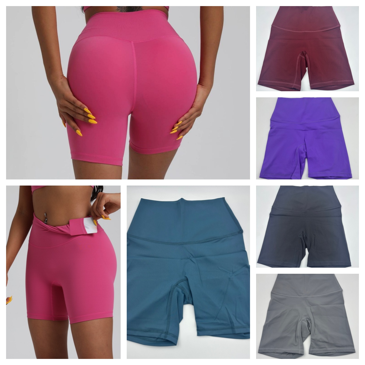 Klassieke 8 inch dames yogashorts met hoge taille, butter touch, hoge stretch, comfortabel voor gym, fitness, paardrijden, joggen en sport.