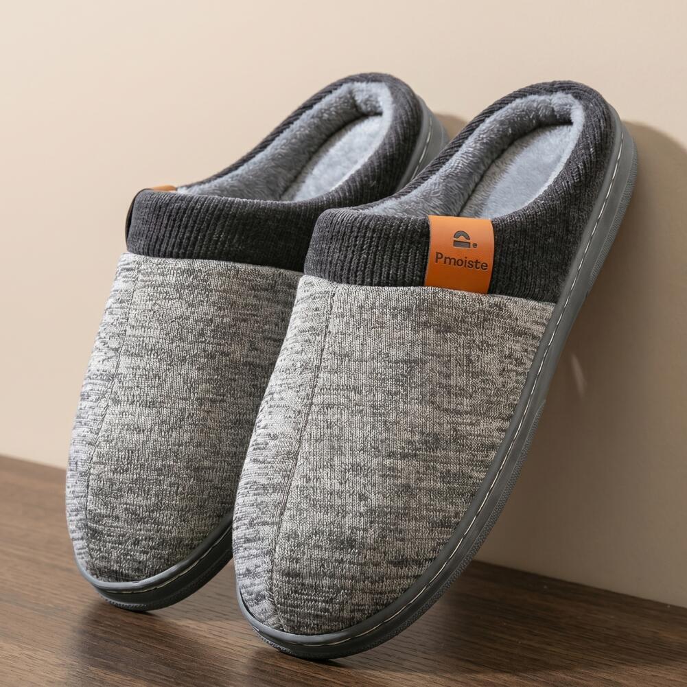 Winterse herenpantoffels met TPR-zool, antislip, traagschuim, warm, duurzaam, comfortabel, kleurrijke binnenpantoffels