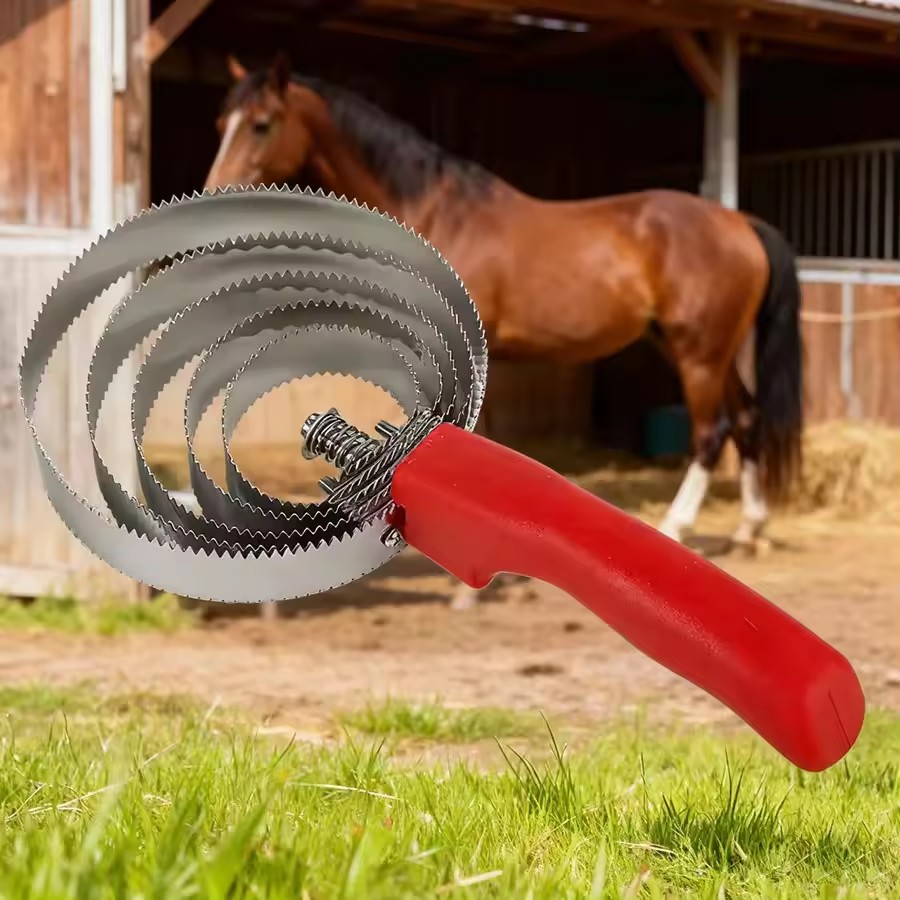 Cepillo de limpieza robusto con dientes dentados para caballos y ganado, para rascar el sudor, aliviar la picazón y eliminar el pelo de mascotas
