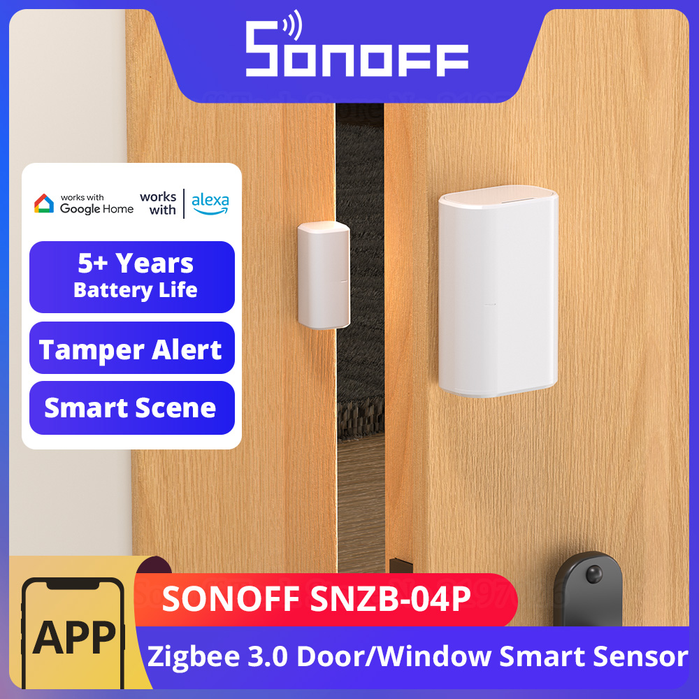 1-2PCS SONOFF SNZB-04P Zigbee 3.0 Door Window Sensor Tamper Alert Local Smart Scenes Works with Alexa Google Home via Zigbee Hub