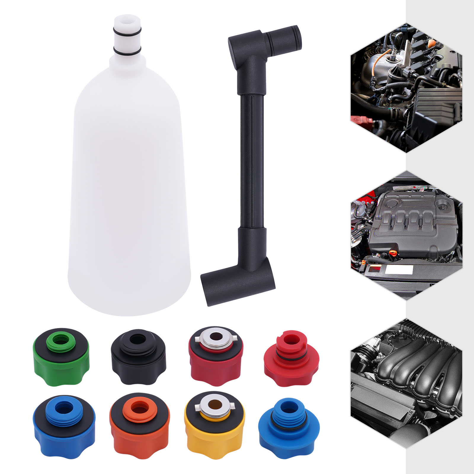 10ชิ้นชุด corong minyak เครื่องยนต์ SUV รถบรรทุกชุดอะแดปเตอร์ซ่อมแซมระบบเติมเครื่องมืออเนกประสงค์