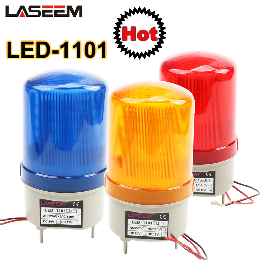 AC110V 220V Rot Gelb Grün Blau LED Rotierenden Leuchtfeuer Warnleuchte Lampe für Industrielle LED-1101 DC12/24V mit Sound/Kein Summer