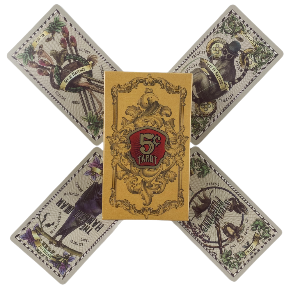 Cartas de Tarot de 5 Cent, Cartas de Oráculo, Visões Inglesas, Edição de Adivinhação, Borad Presente Passado, Futuro, 82 Deck