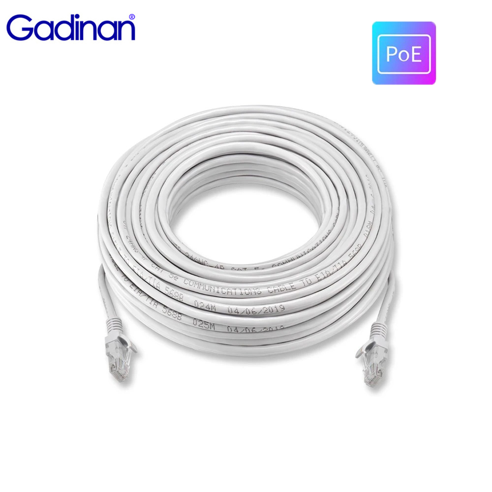 Сетевой кабель для систем видеонаблюдения Gadinan, 10 м, 20 м, 30 м, 50 м, CAT5E, патч, Ethernet, RJ45, стандарт LAN, для системы видеонаблюдения, POE, IP-камеры
