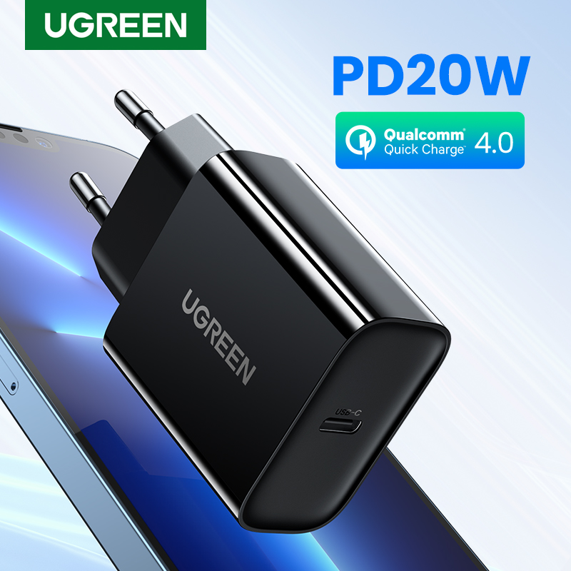 Pengisi Daya UGREEN PD 20W Pengisi Daya Cepat USB Tipe C UNTUK iPhone 13 12 Pengisi Daya Cepat 4.0 3.0 USB untuk Pengisi Daya Ponsel Xiaomi Samung