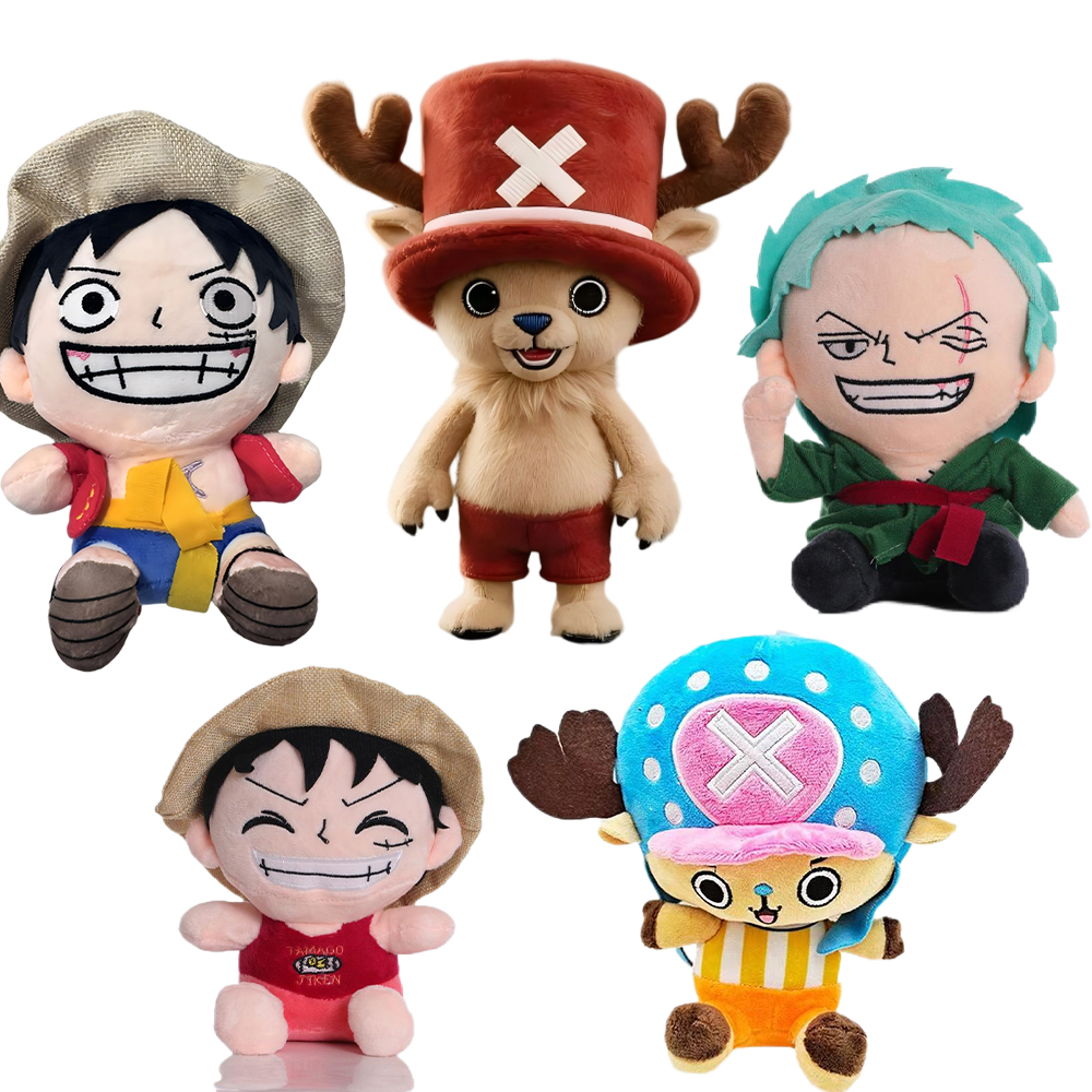 Jouets en peluche une pièce de dessin animé japonais, figurine de dessin animé Luffy Chopper Ace Roronoa Zoro, poupée en peluche mignonne, cadeaux de noël pour enfants!