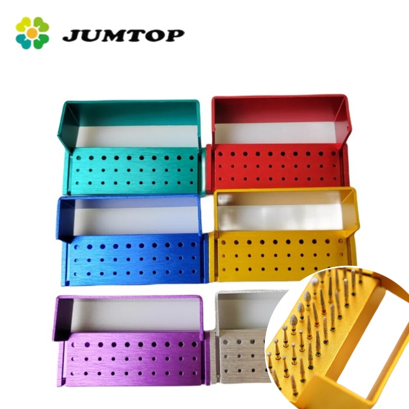 JUMTOP-bloque de desinfección de fresas dentales, 30 agujeros, soporte de esterilización de fresas FG de aluminio Autoclavable