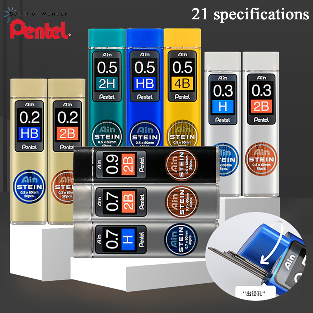 Pentel plomb Core C275 crayon mécanique extrêmement fin noyau HB/2B noir résine crayon plomb STEIN 0.3/0.5/0.7/0.9mm papeterie