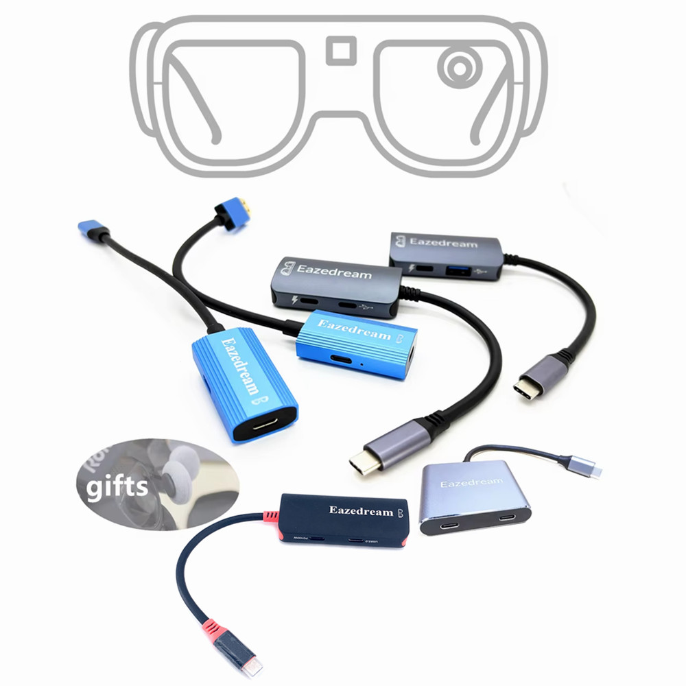 AR Glasses Hub Бесшовный адаптер для зарядки Multi-Device Type-C HDMI-совместимый для Xreal Beam Viture Rokid Station Rayneo XR USB-C