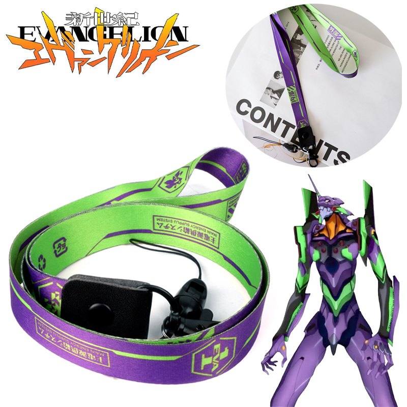Evangelions EVA-01 chaveiro cordão de telefone anime periféricos 44cm cordão de telefone pescoço correias decorativas acessórios presente