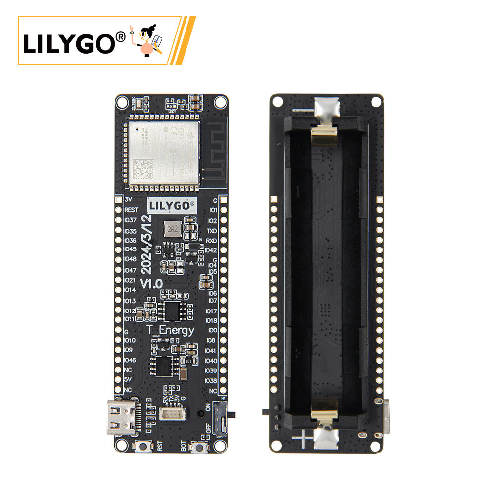 LILYGO® T-Energy-S3 ESP32-S3 Development Board 16MB Flash WIFI Bluetooth Wireless Module With Charging Chip 18650 Battery Holder