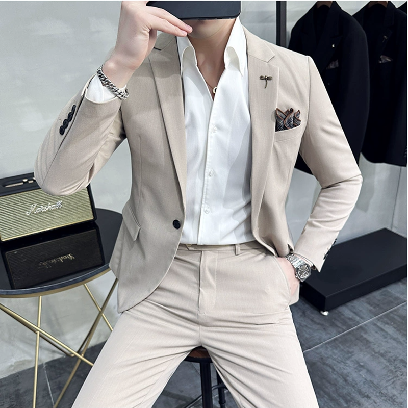 (Giacca + pantalone) Plus Size 7XL 6XL coreano ultimo Design uomo abito Casual sposo smoking da palcoscenico da uomo smoking sociale da lavoro