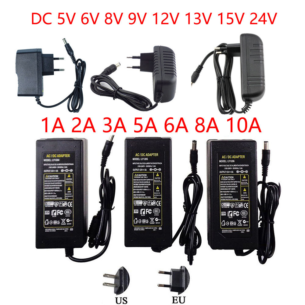 Alimentation électrique DC 12V 12V 5V 6V 8V 9V 12V 13V 15V 24V 1A 2A 3A 4A 5A 6A 7A 8A 10A 220V à 12V, adaptateur d'alimentation pour bandes LED