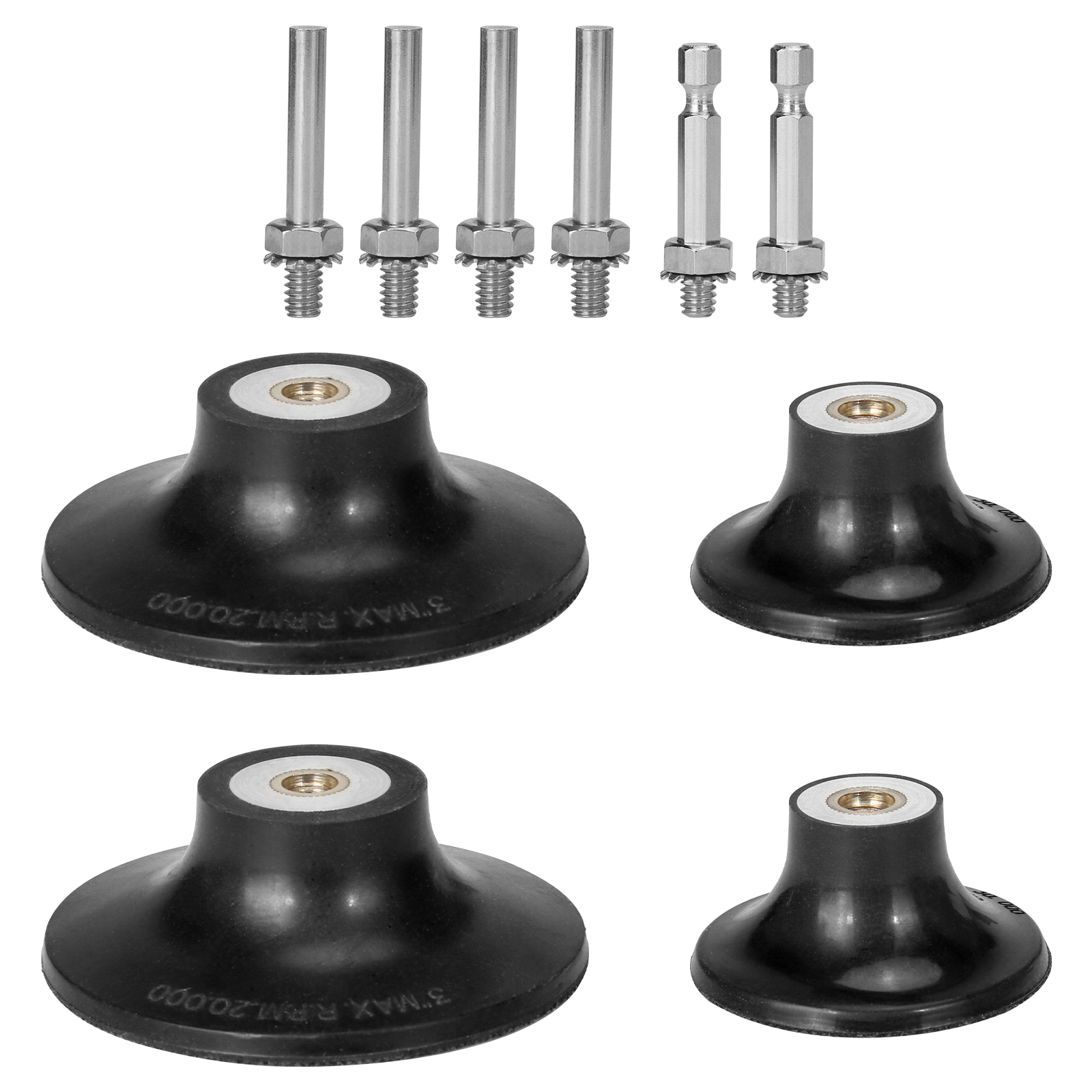 SIFANG Soporte para discos de lijado con bloqueo de rollo de 1/2/3 pulgadas, almohadilla de respaldo, adaptador de cambio rápido, 2 piezas, vástagos de 1/4 pulgadas