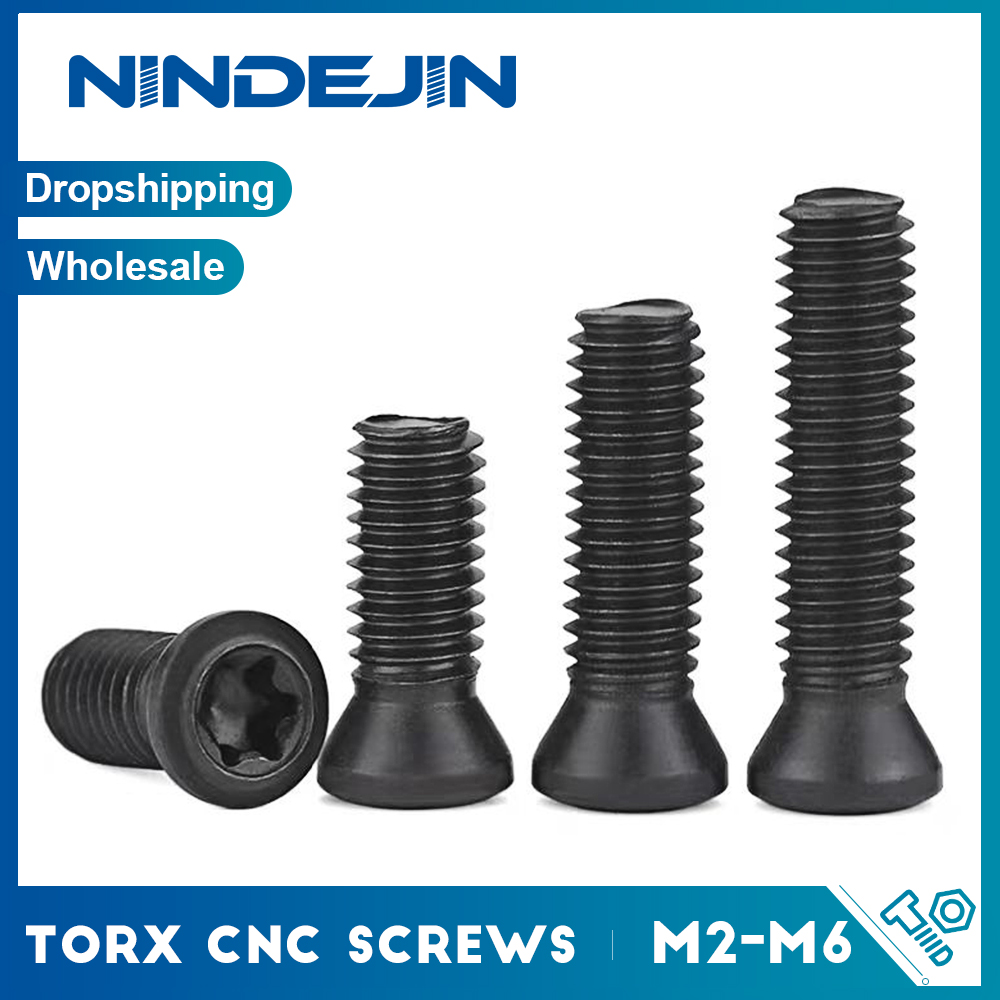 Винт Torx с ЧПУ 12,9, сталь M2 M2,5 M3 M3.5 M4 M5, черные винты Torx для замены фрез с твердосплавными пластинами, токарный станок с ЧПУ