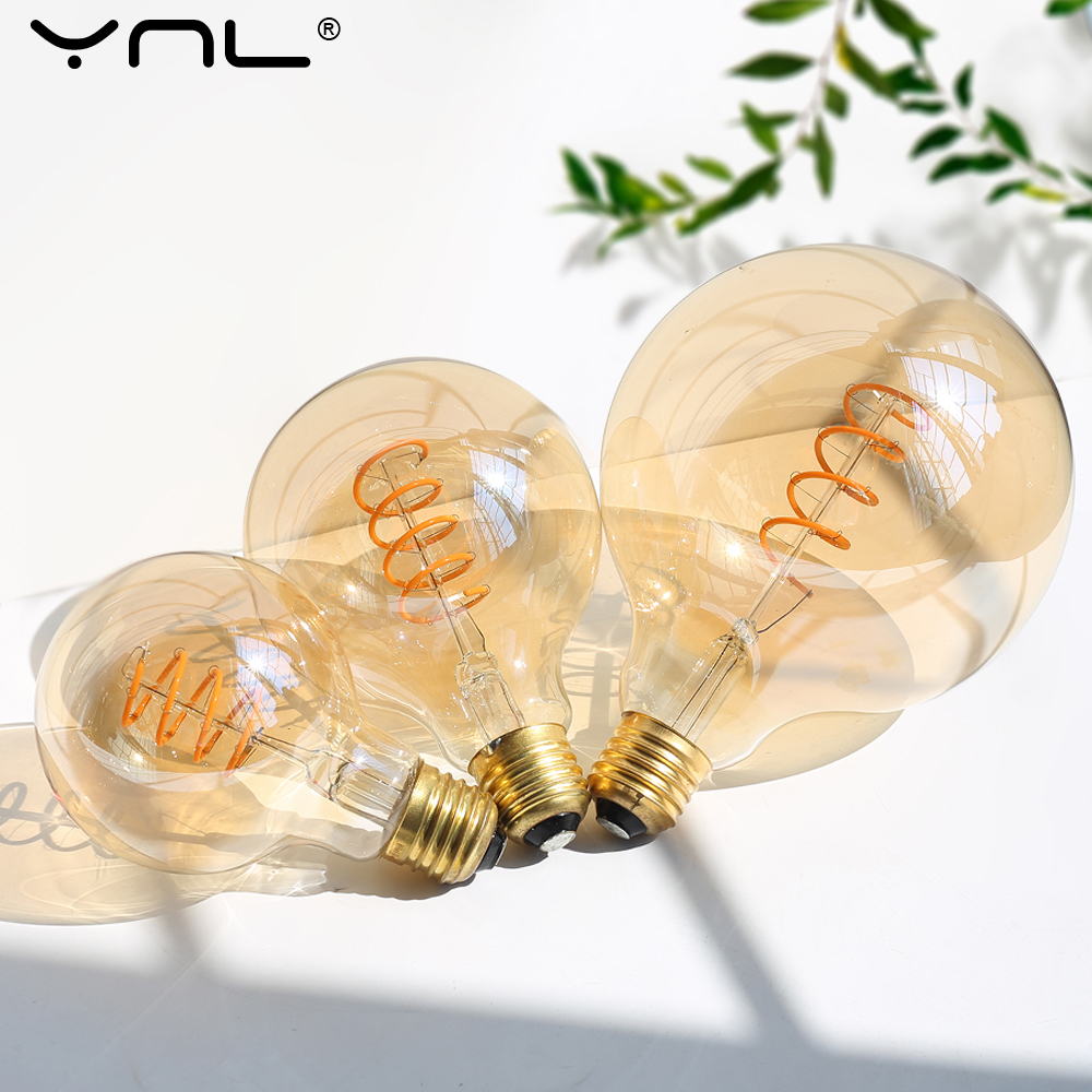 E27 LED Filament Glühbirne 220V 4W A60 ST64 T45 T185 G80 G95 G125 Retro Vintage Ampullen LED Edison Lampe Spirale Birne für Zuhause
