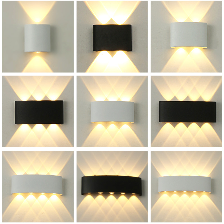 Lámpara de pared LED arriba y abajo impermeable IP65 luz de pared Interior de aluminio para dormitorio sala de estar pasillo iluminación interior exterior