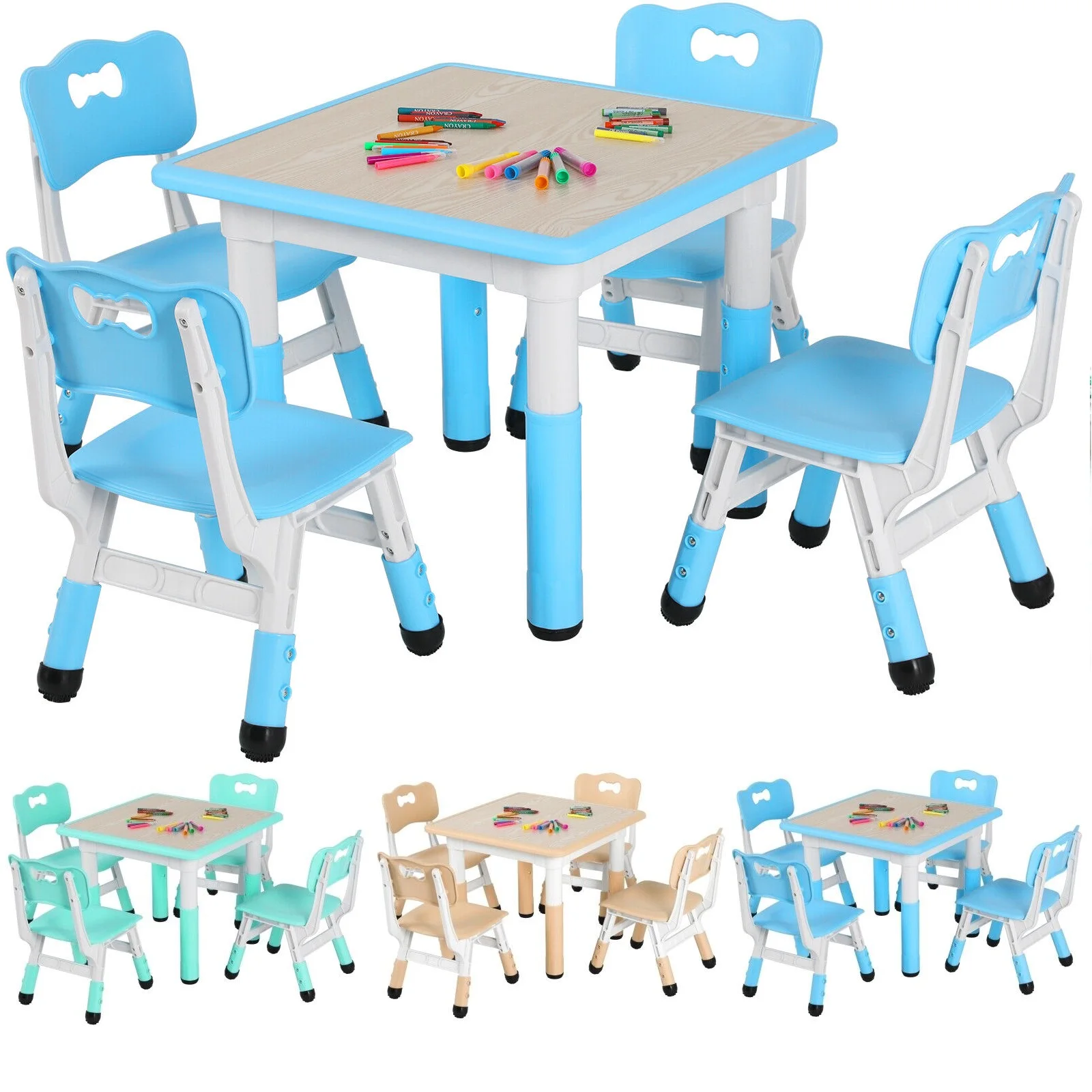 Mesas y sillas para niños, altura ajustable, ropa para niños, mesas y sillas de aprendizaje, cubierta, mesa de arte multifuncional