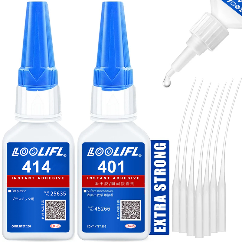 LOOLIFL 20 ml 401/406 Instant Sterke Superlijm Universele Superlijm Machtige Instant Lijm voor Hars Keramiek Metaal Glas Sneldrogend