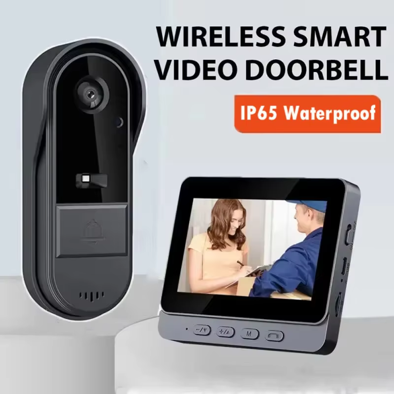 Tuya Sans Fil Interphone Sonnette Vision Nocturne HD 4.3in IPS Écran Étanche Sonnette Caméra Smart Home Sécurité Vidéo Par Bell