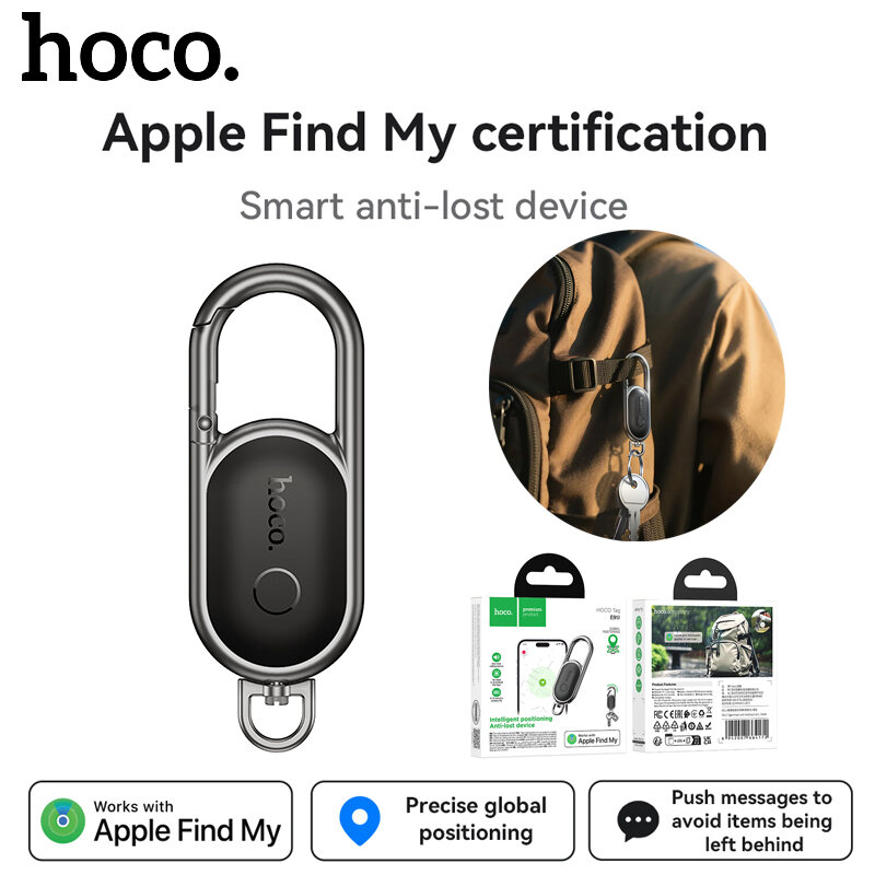 Мини-GPS-трекер E91J SmartTag с брелоком, совместимый с приложением iOS Find My, устройство для предотвращения потери для домашних животных, детей, ключей от машины, кошелька
