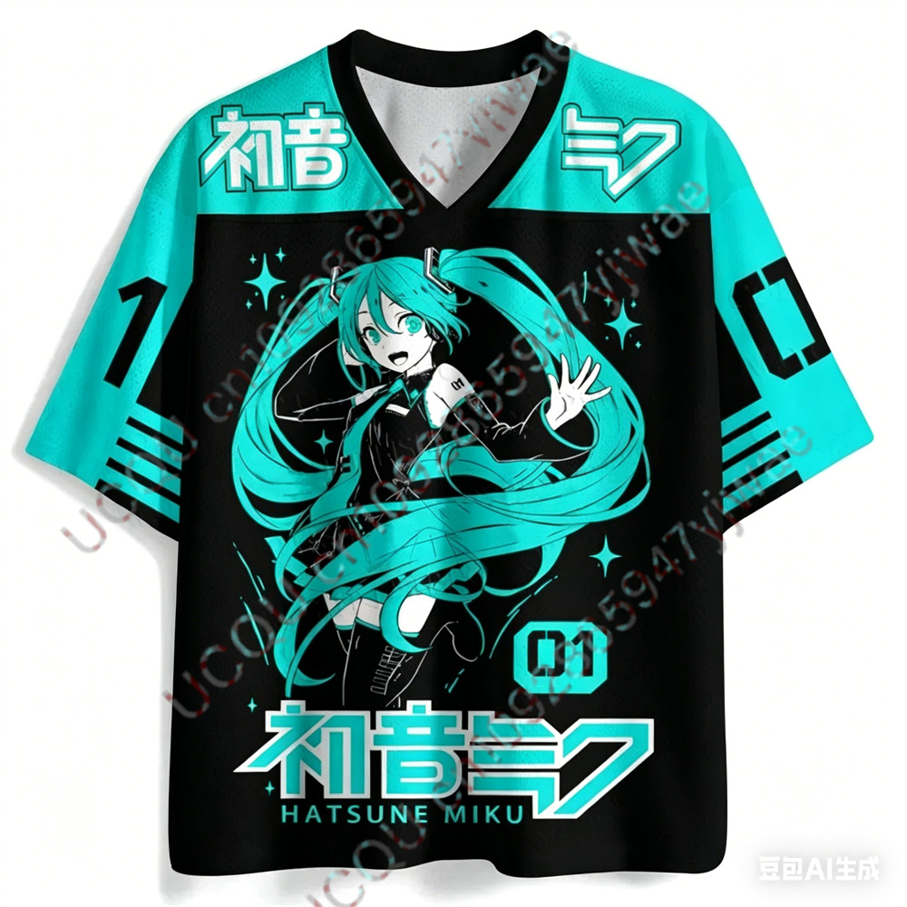 2026 Hatsune Miku Cartoon Girl Grafik-T-Shirt Kurzarm Fan-Geschenk Cosplay-Kleidung Sommer Herren- und Damen-T-Shirt