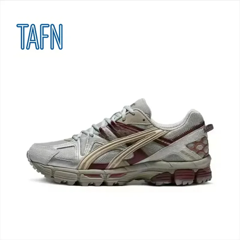 Tênis estilo retrô atlético com sola segmentada antiderrapante, adequado para corrida ao ar livre, passeios casuais e fitness para adultos.